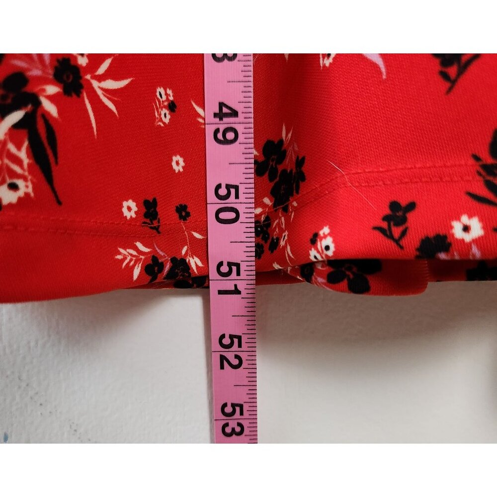 Banana Republic Red & Black Floral Long Sleeve Knit Maxi Dress, L, Cottagecore - Picture 8 of 9